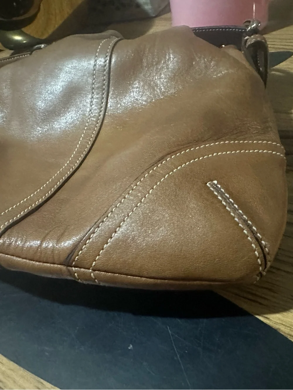 Vintage Coach Leather Drawstring Bucket Bag